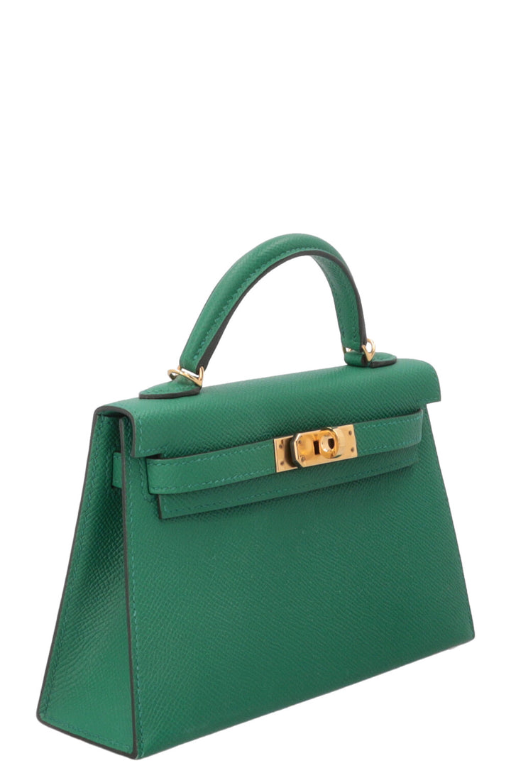HERMÈS Mini Kelly Sellier Epsom Vert Vertigo