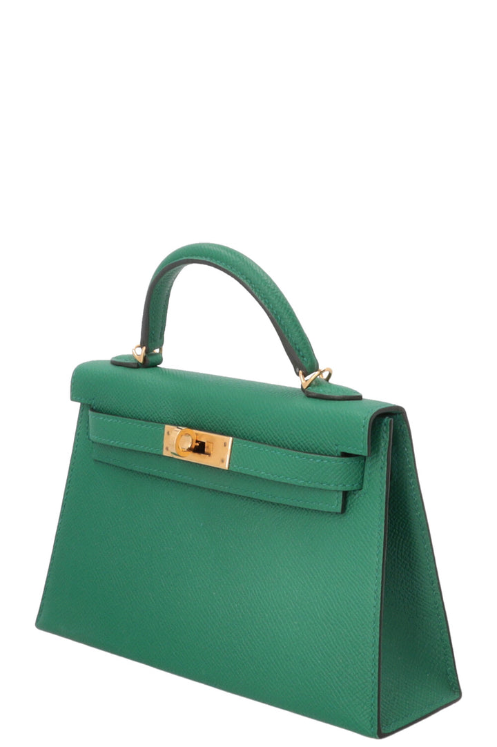 HERMÈS Mini Kelly Sellier Epsom Vert Vertigo