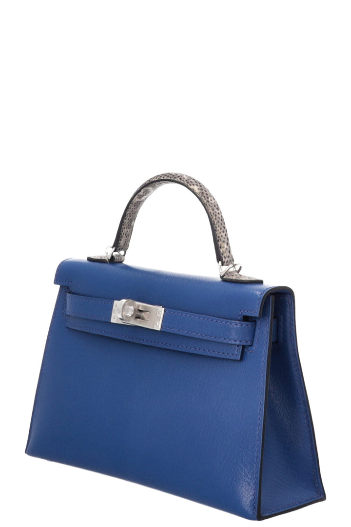 HERMÈS Mini Kelly Touch Chèvre Bleu Royal