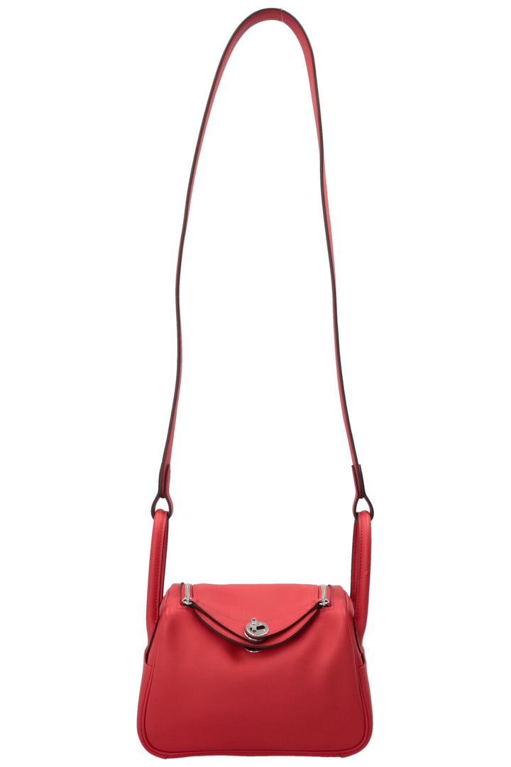 HERMÈS Mini Lindy Swift Leather Rouge Coeur