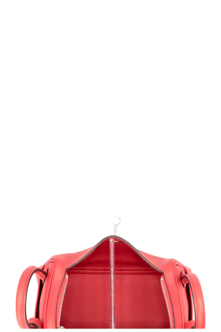 HERMÈS Mini Lindy Swift Leather Rouge Coeur