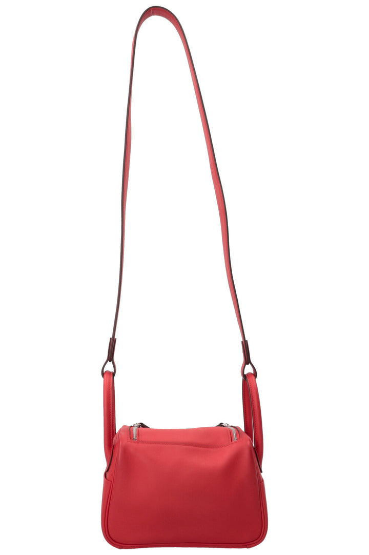 HERMÈS Mini Lindy Swift Leather Rouge Coeur