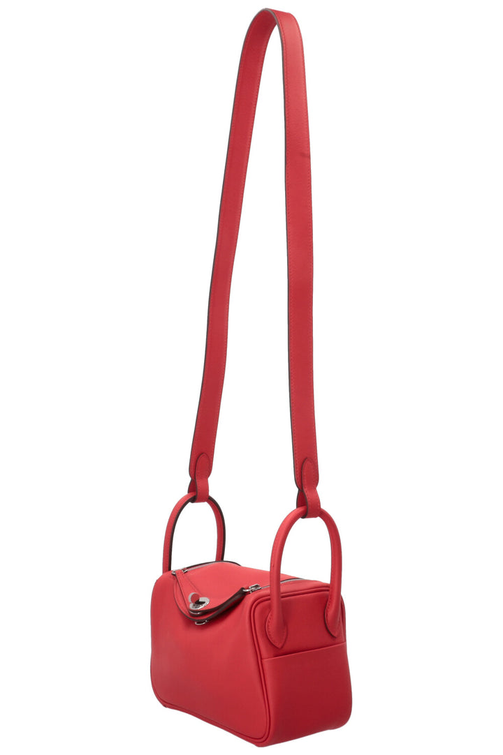 HERMÈS Mini Lindy Swift Leather Rouge Coeur
