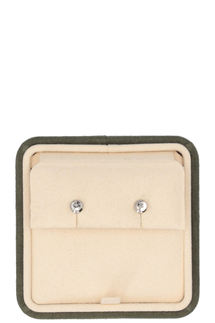 HERMÈS Mini Pop H Earrings Palladium Orange