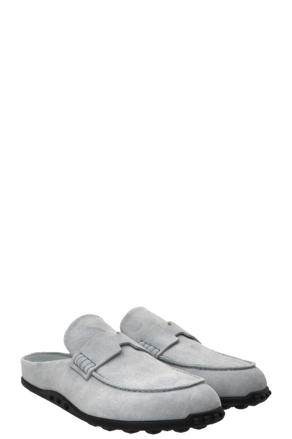HERMÈS Mix Mules Suede Bleu Glacier