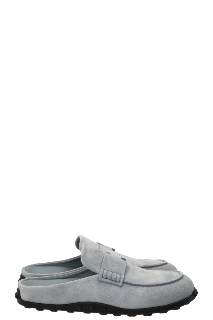 HERMÈS Mix Mules Suede Bleu Glacier