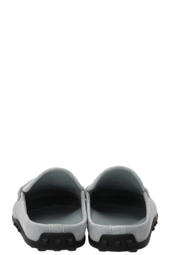 HERMÈS Mix Mules Suede Bleu Glacier
