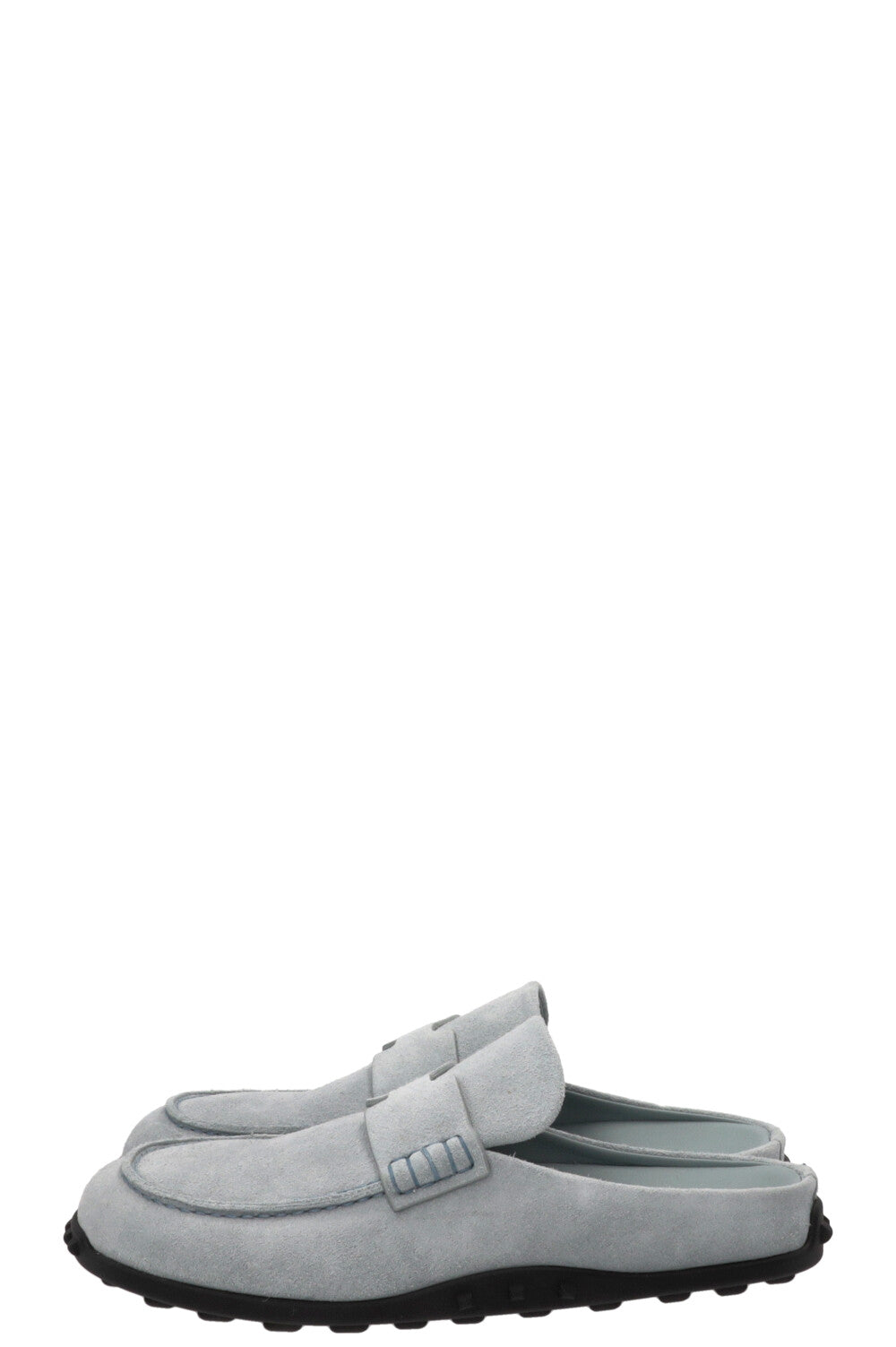 HERMÈS Mix Mules Suede Bleu Glacier