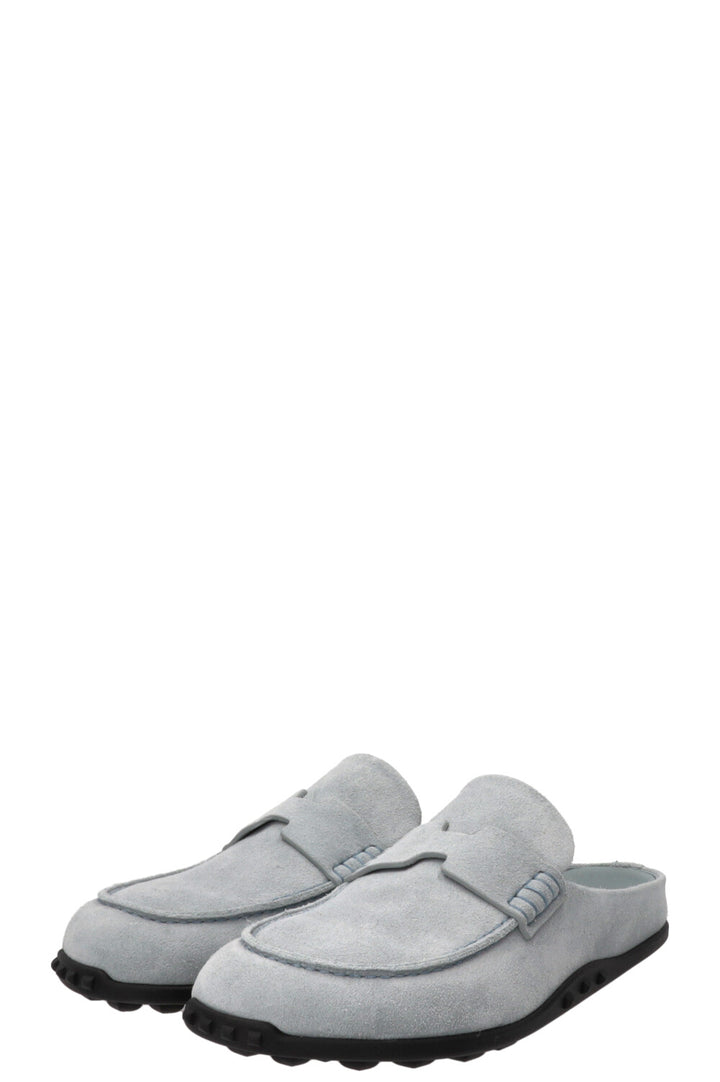 HERMÈS Mix Mules Suede Bleu Glacier
