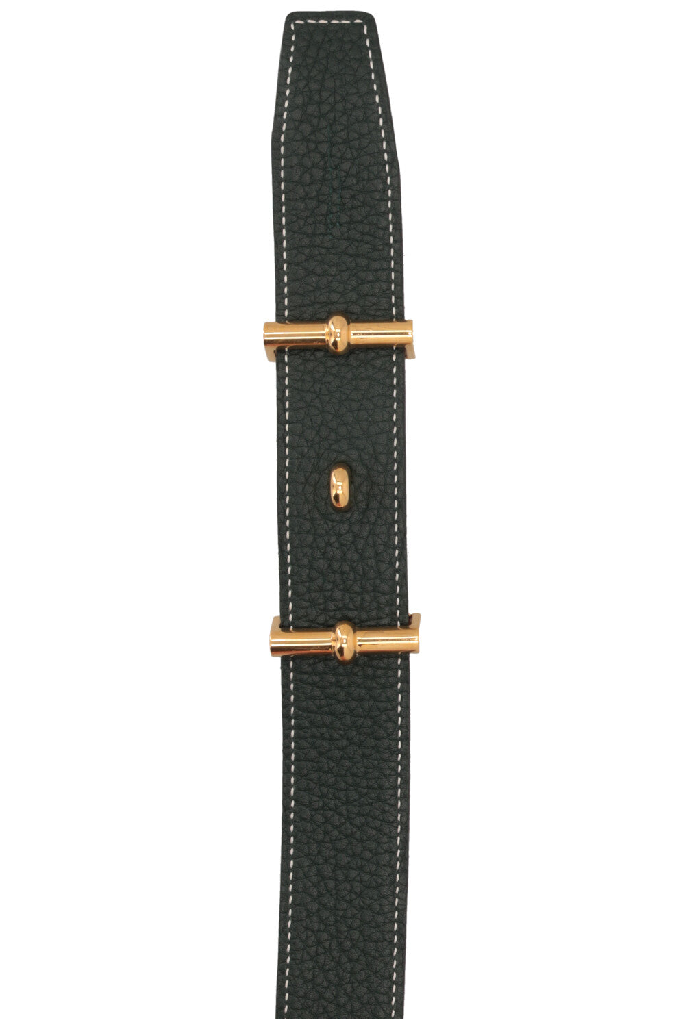 HERMÈS Mors Reversible Belt Leather Green Burgundy