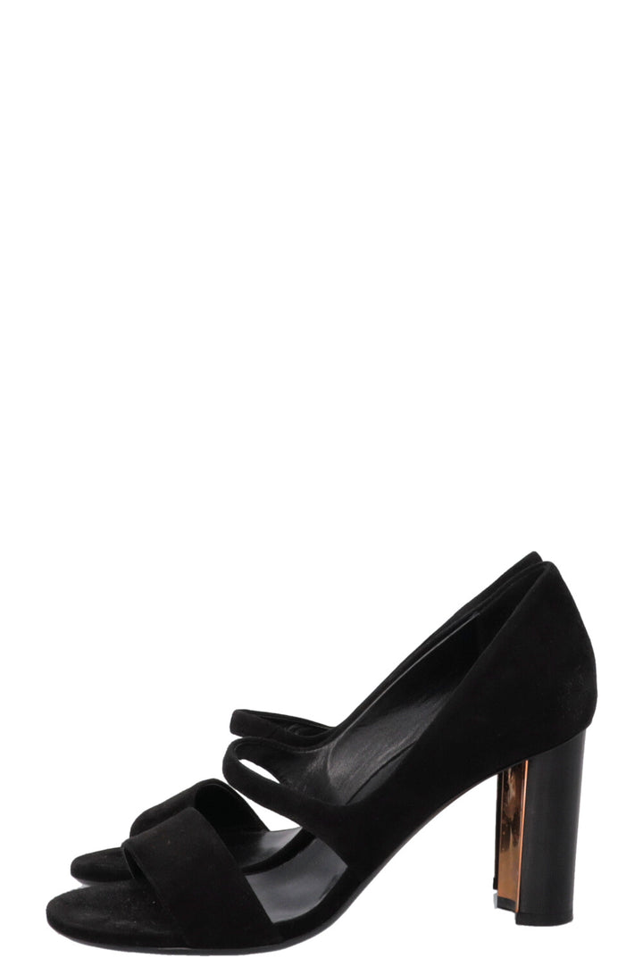 HERMÈS Muse Heels 80 Suede Black