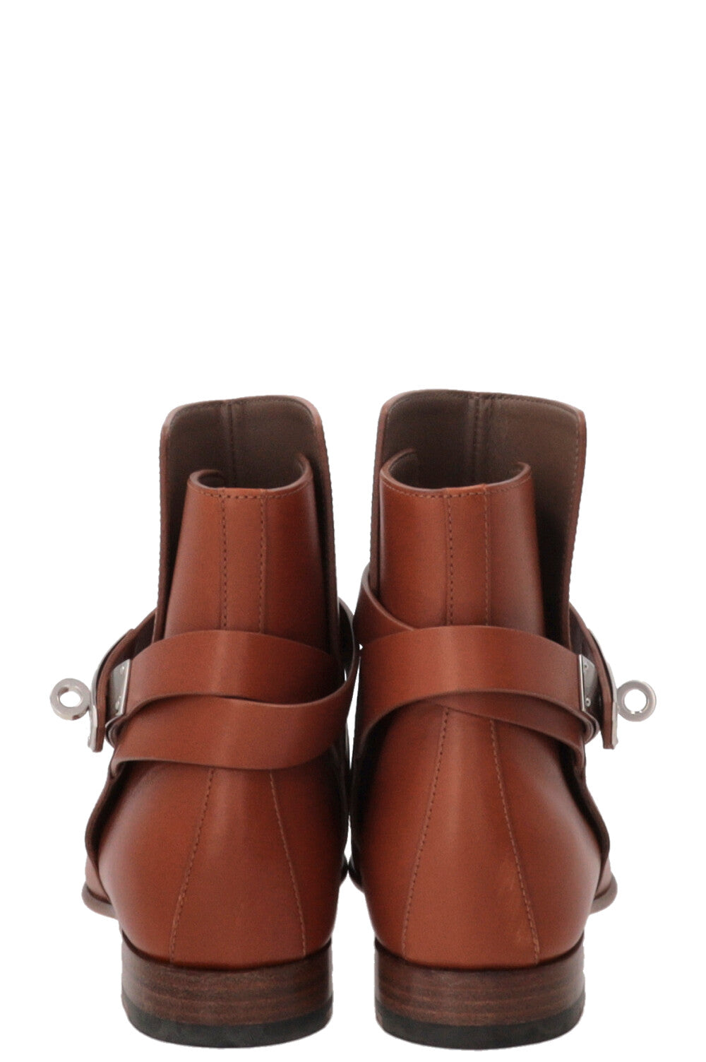 HERMÈS Néo Ankle Boots Leather Cognac