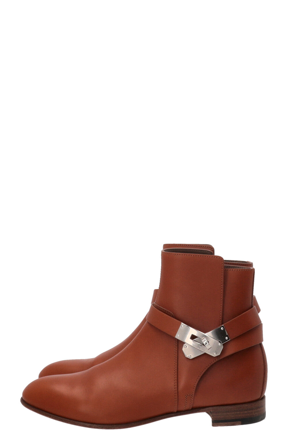 HERMÈS Néo Ankle Boots Leather Cognac