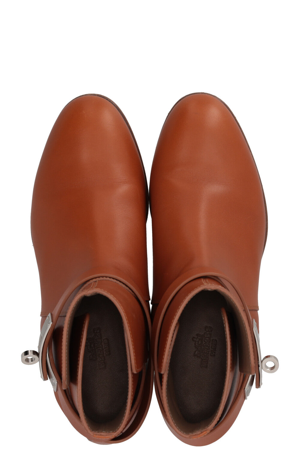 HERMÈS Néo Ankle Boots Leather Cognac