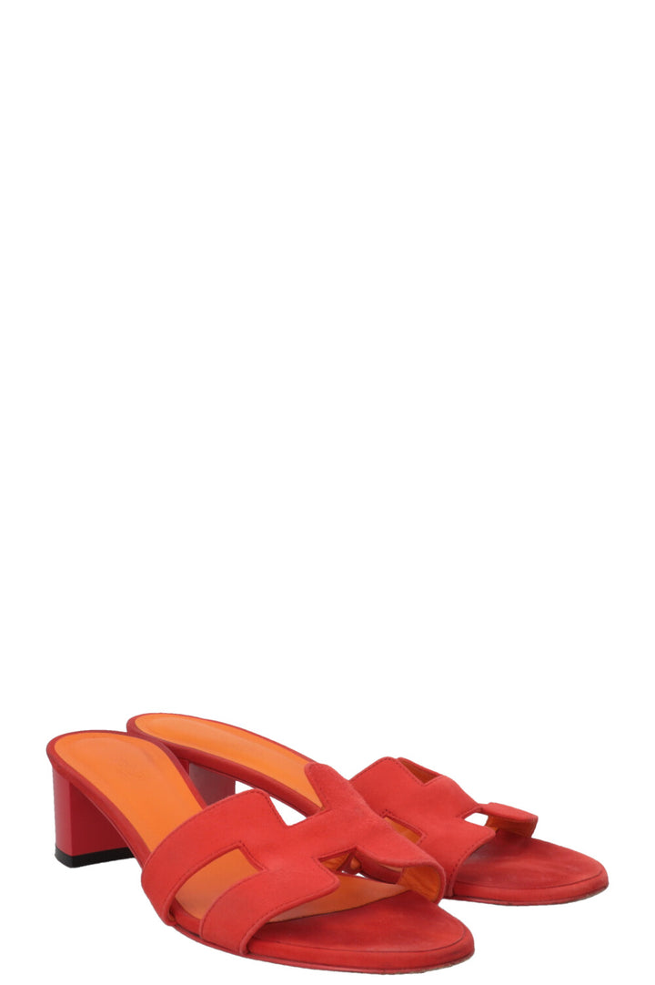 HERMÈS Sandales Oasis Daim Orange