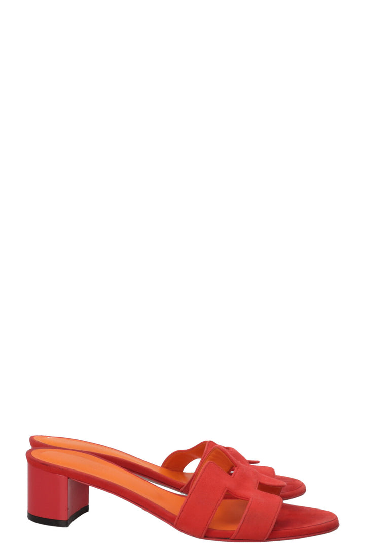 HERMÈS Sandales Oasis Daim Orange