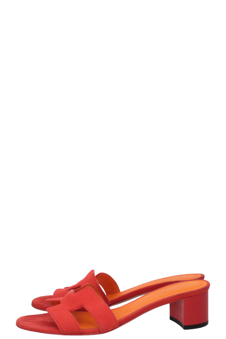 HERMÈS Sandales Oasis Daim Orange