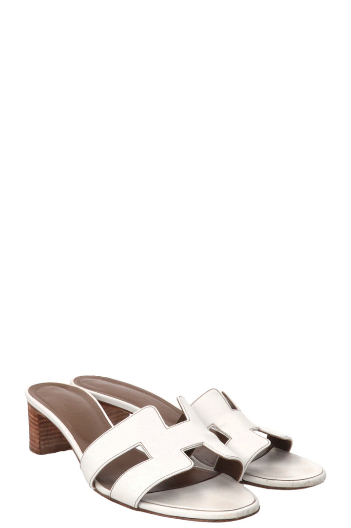 Mules HERMÈS Oasis en cuir blanc