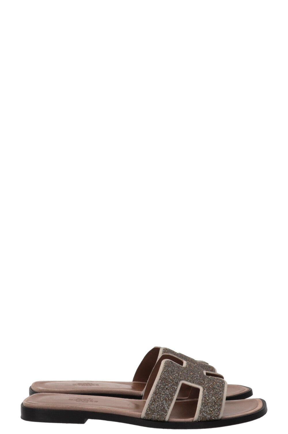HERMÈS Oran Flats Glitter Silver Gold