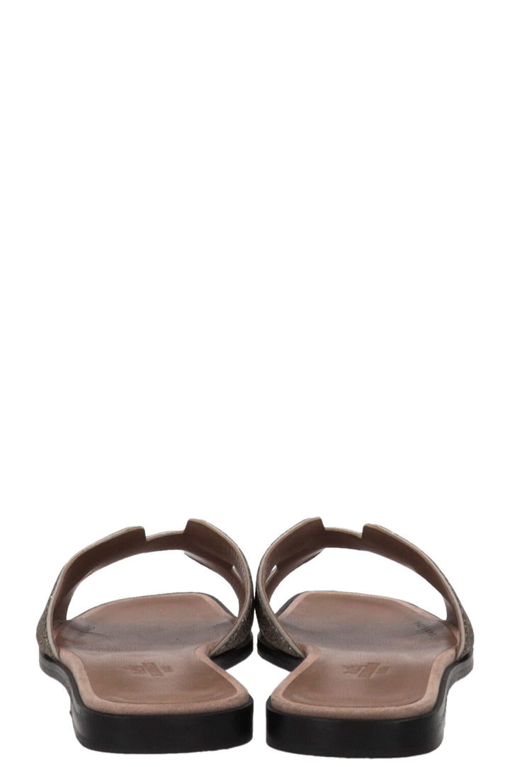 HERMÈS Oran Flats Glitter Silver Gold