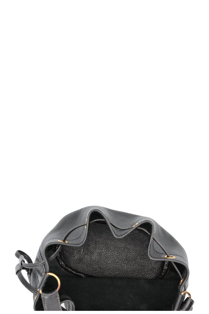 HERMÈS PM Market Bucket Bag Clemence Leather Noir