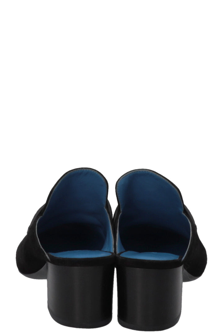 HERMÈS Paradise Mules Heels Suede Black