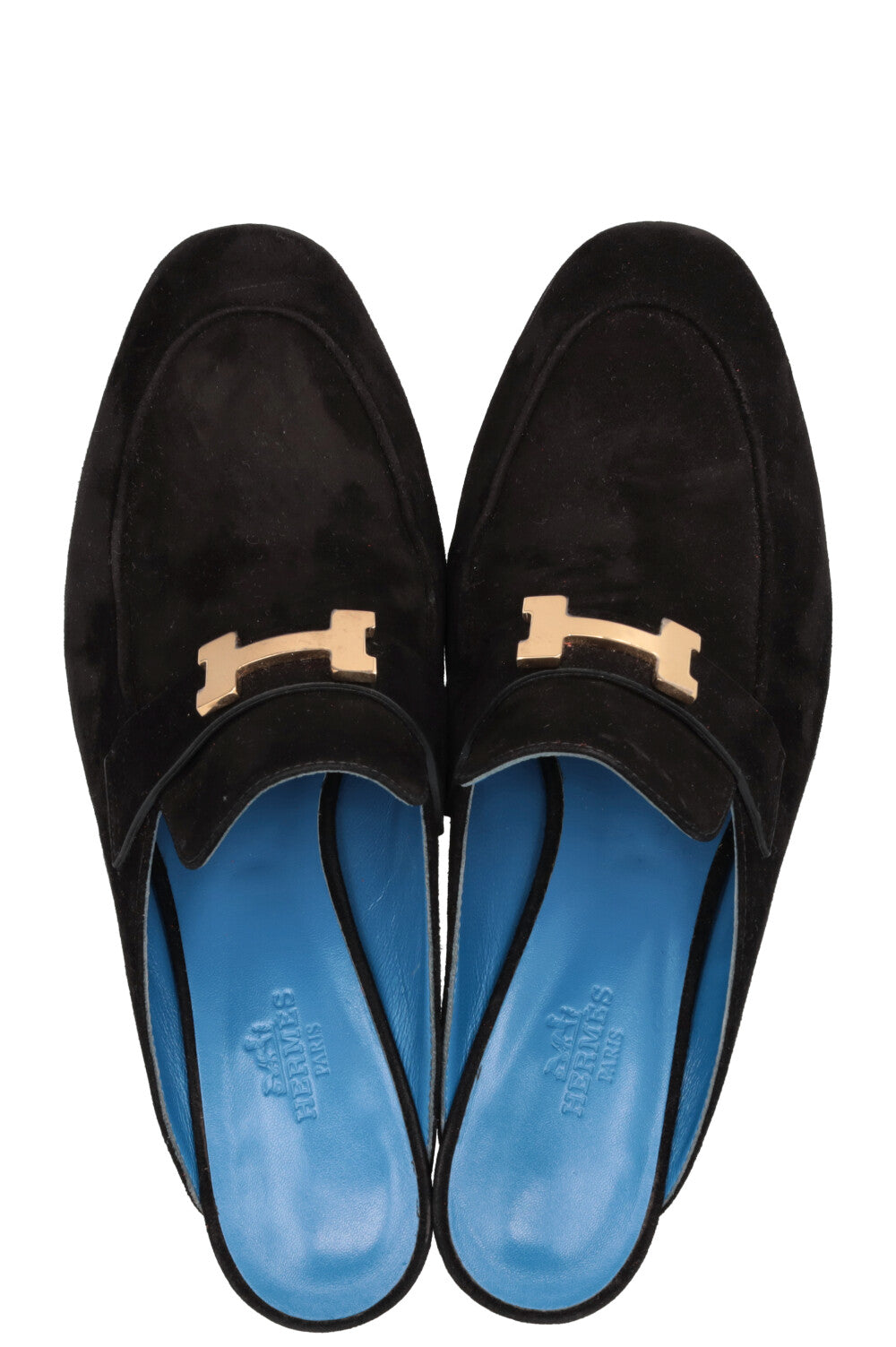 HERMÈS Paradise Mules Heels Suede Black