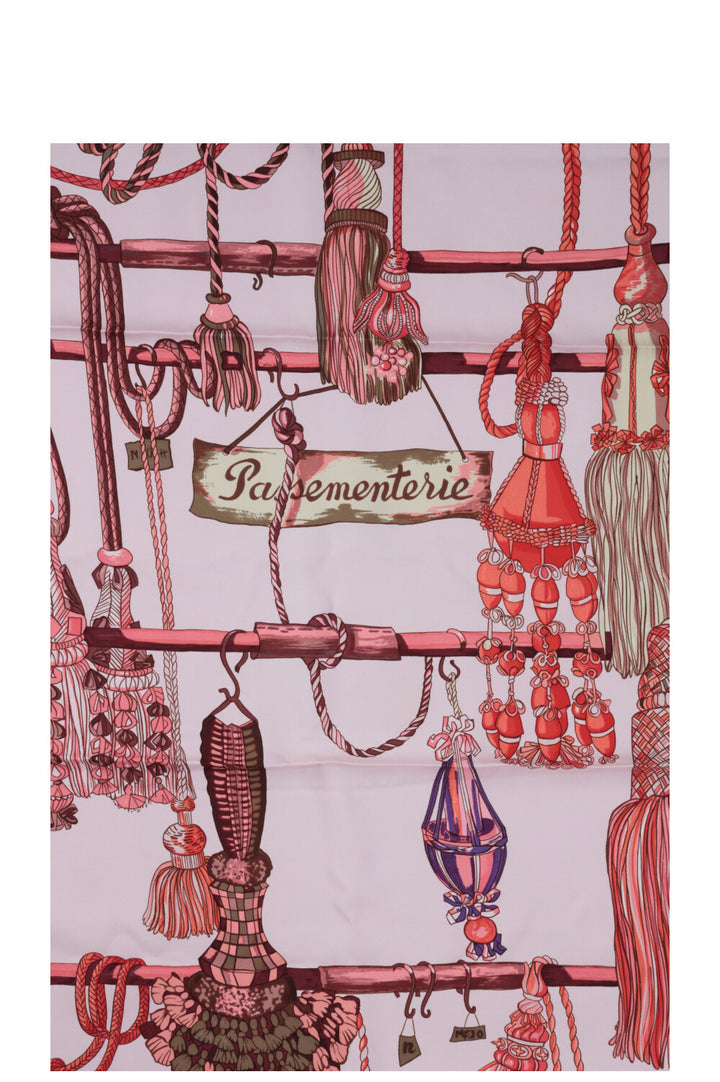 HERMÈS Passementerie 90 Carré Silk Pink