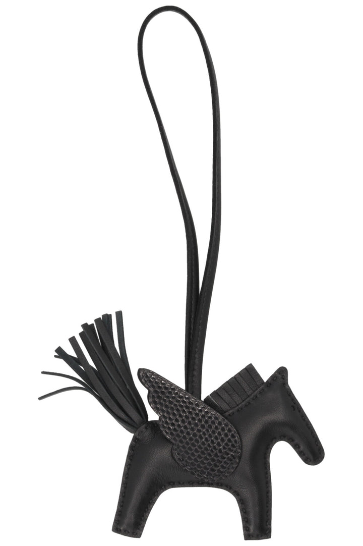 HERMÈS Pegase Bag Charm PM Lizard Touch So Black