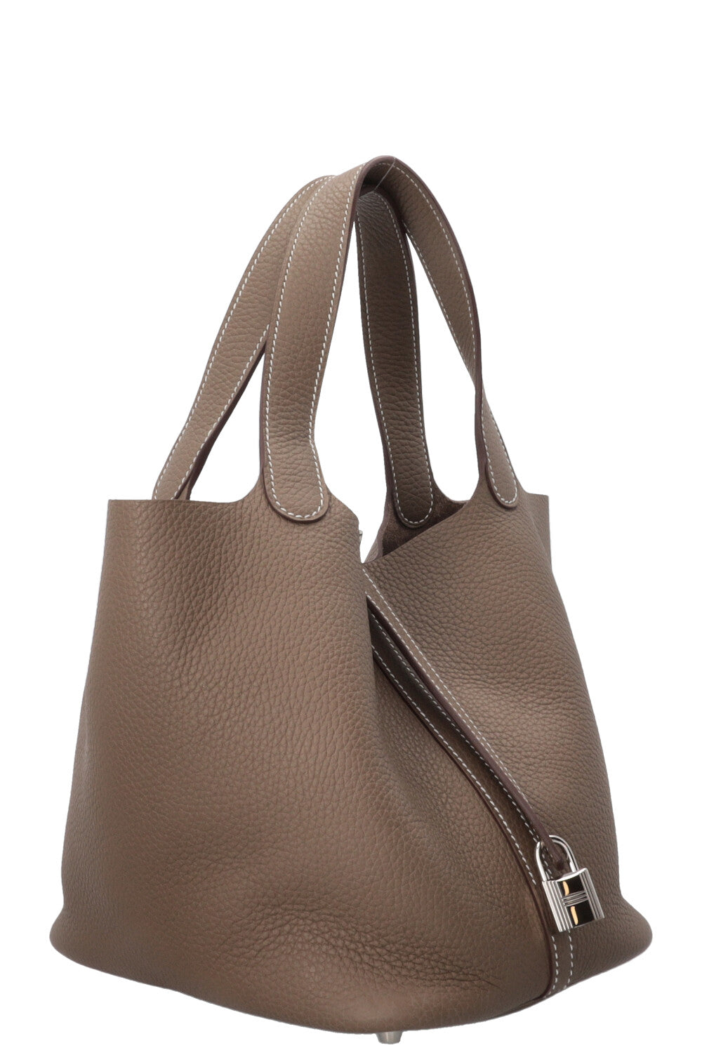 HERMÈS Picotin 22 Clemence Leather Etoupe