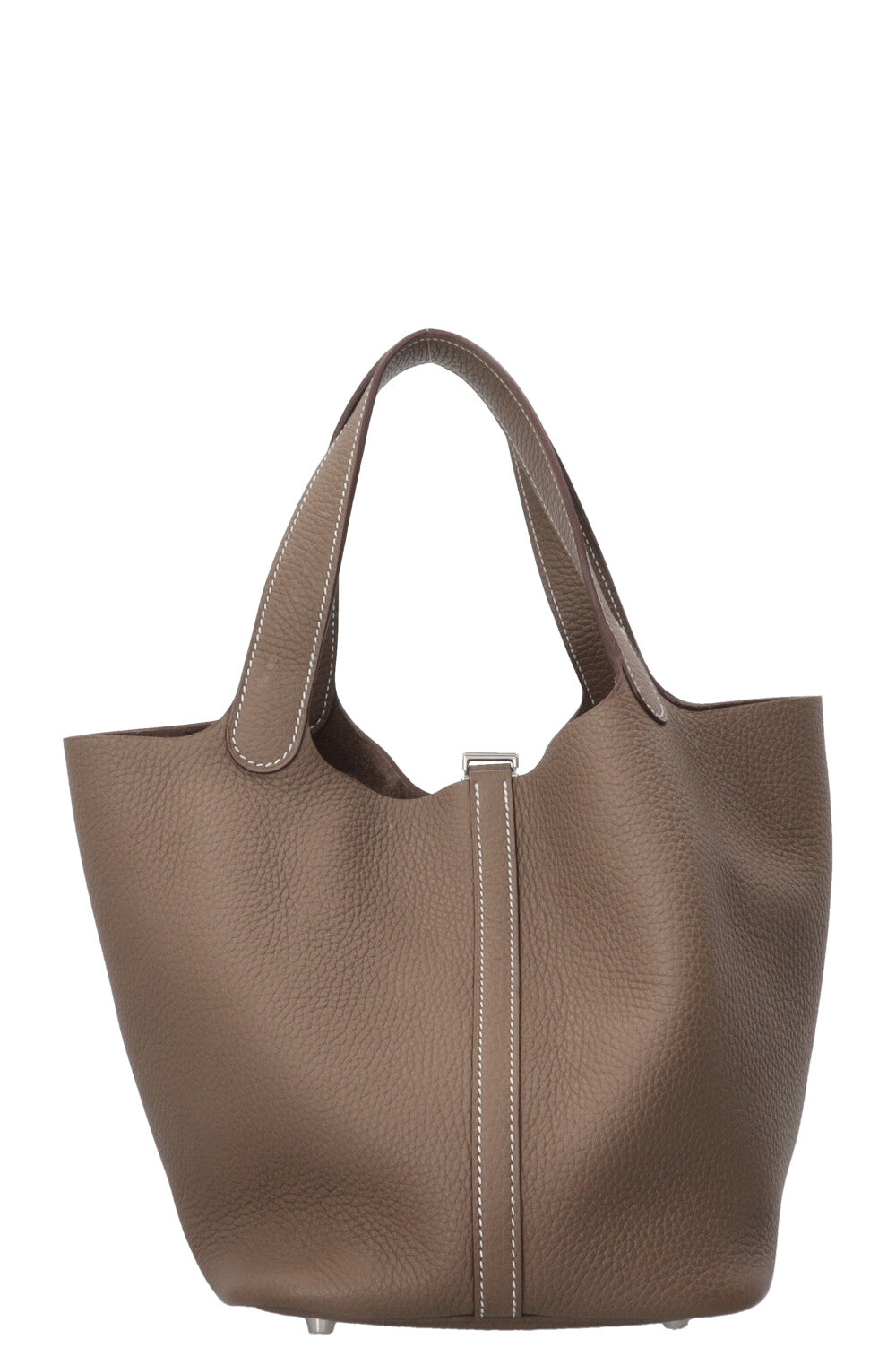 HERMÈS Picotin 22 Clemence Leather Etoupe
