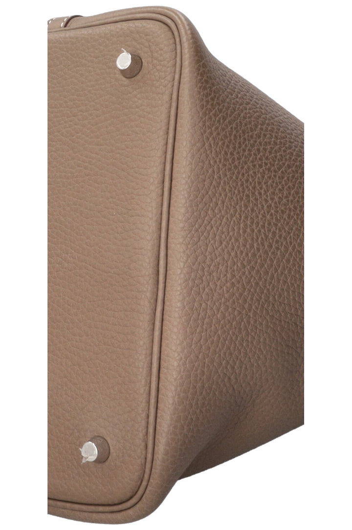 HERMÈS Picotin 22 Clemence Leather Etoupe