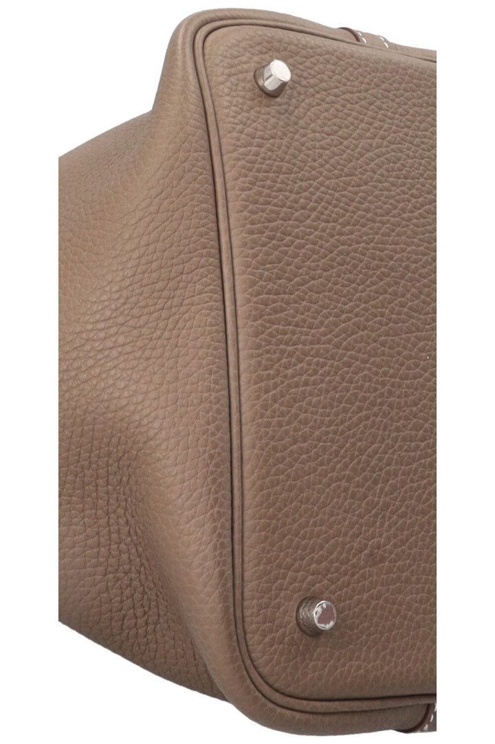 HERMÈS Picotin 22 Clemence Leather Etoupe