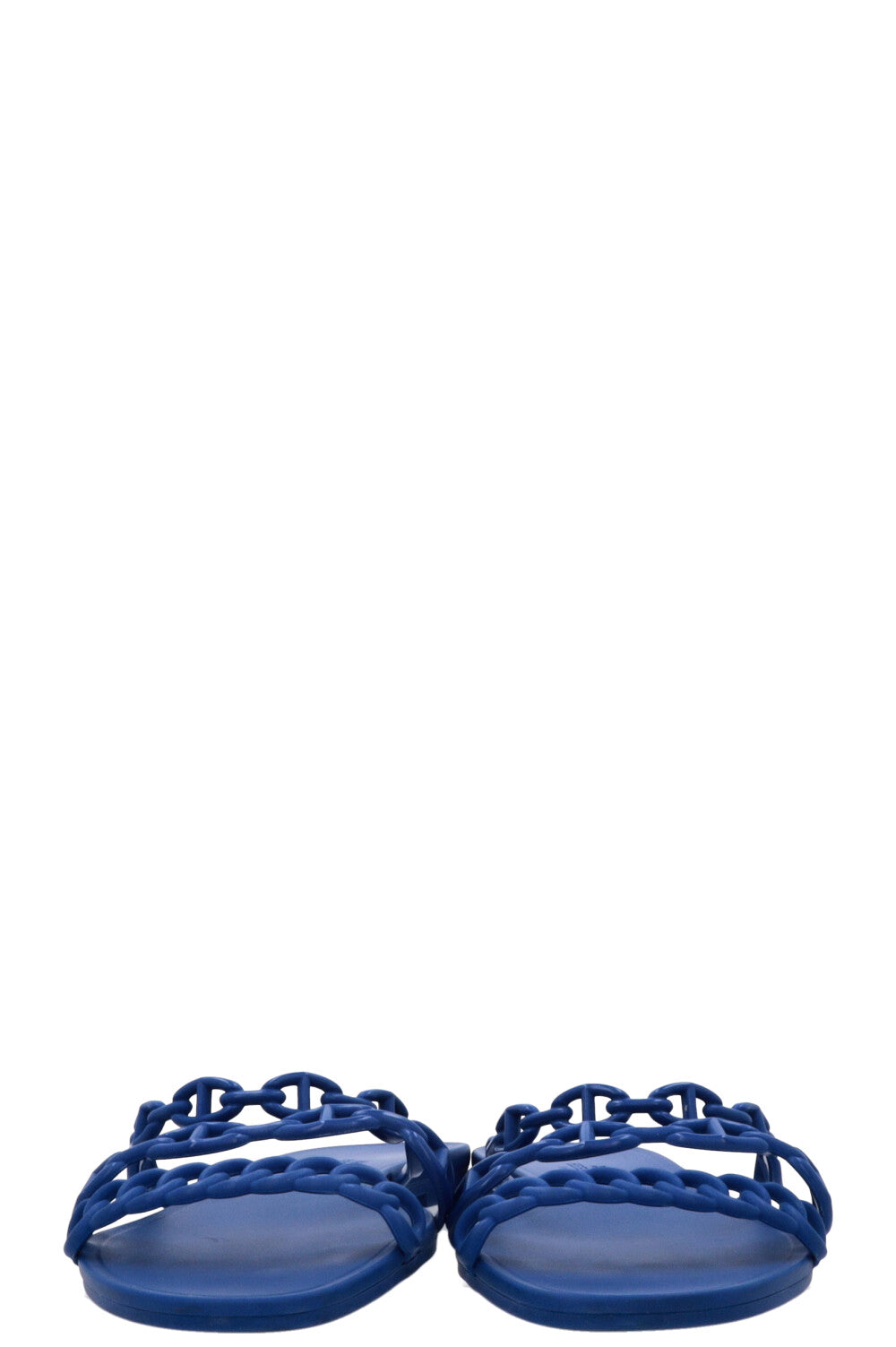HERMÈS Rivage Chaine d'Ancre Slides Rubber Blue