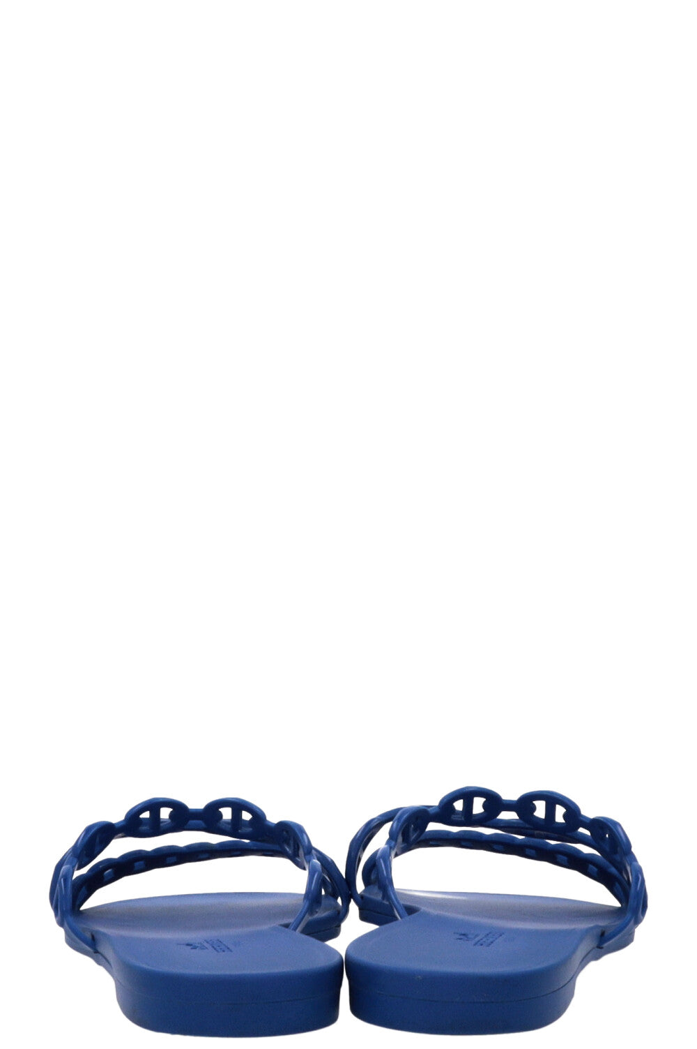 HERMÈS Rivage Chaine d'Ancre Slides Rubber Blue