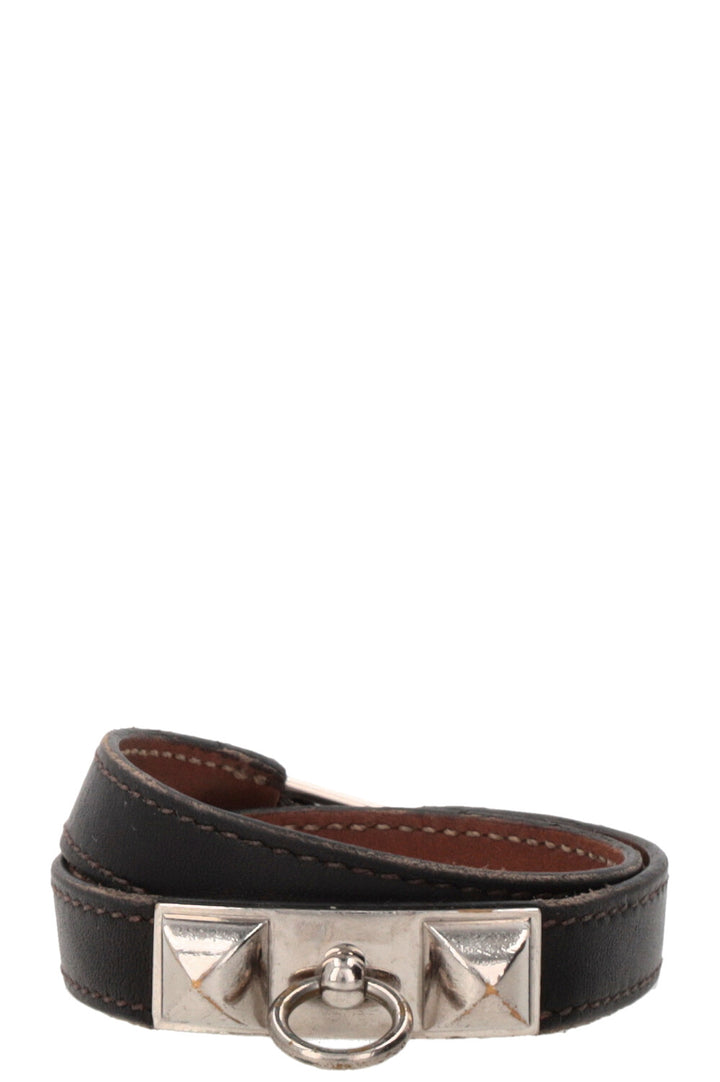 Bracelet HERMÈS Rivale Double Tour marron PHW