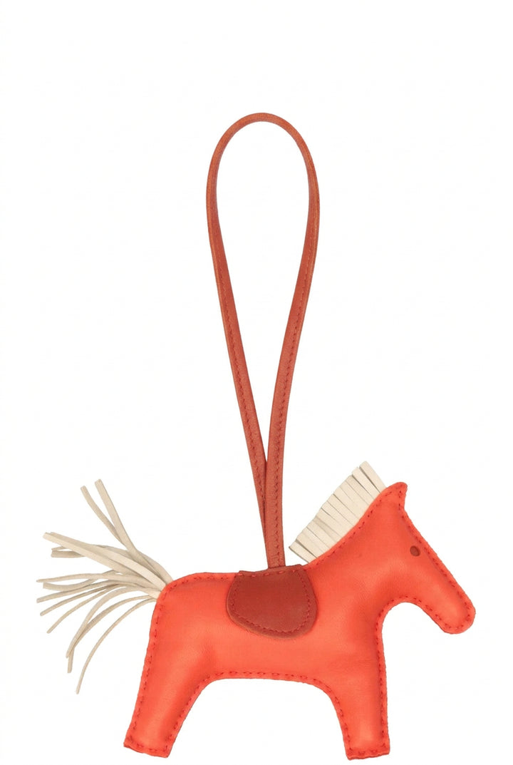 HERMÈS Rodeo PM Bag Charm Swift Leather Orange