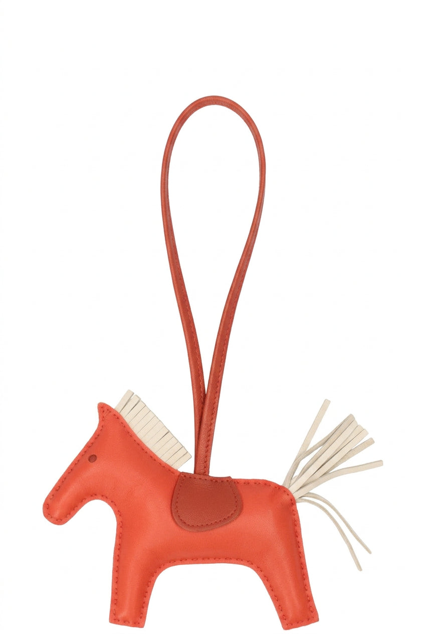 HERMÈS Rodeo PM Bag Charm Swift Leather Orange