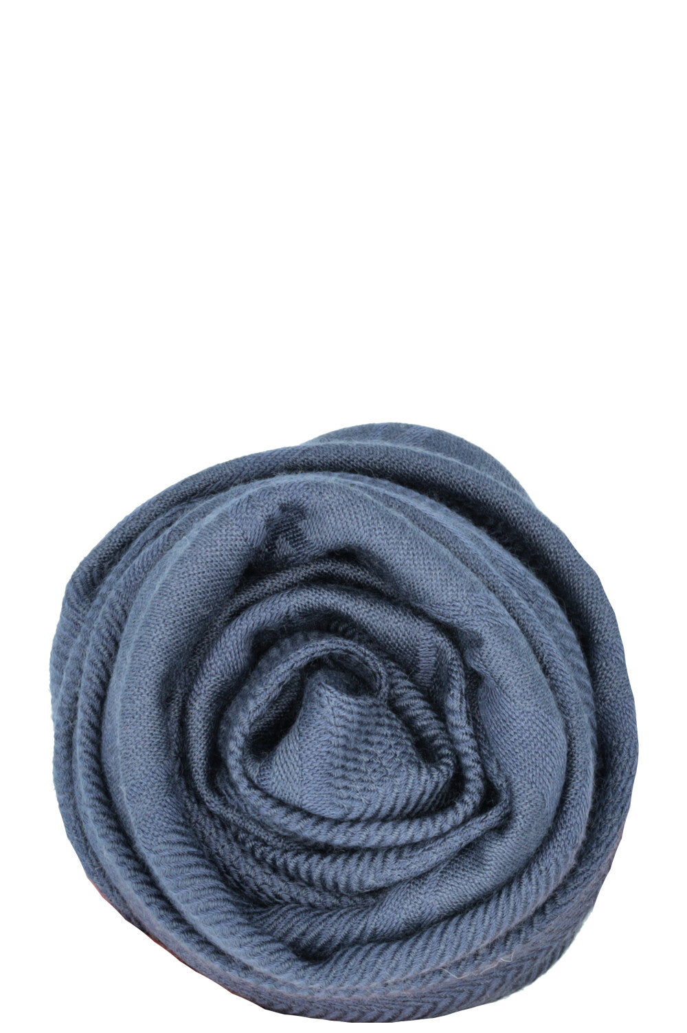 HERMÈS Sellier Triangle Scarf Cashmere Blue