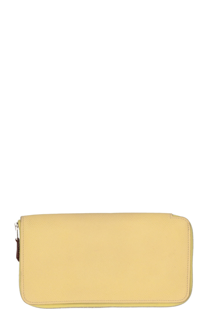 HERMÈS Silk'In Classique Long Wallet Epsom Yellow