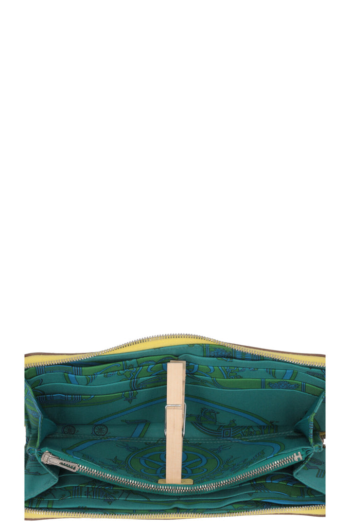 HERMÈS Silk'In Classique Long Wallet Epsom Yellow