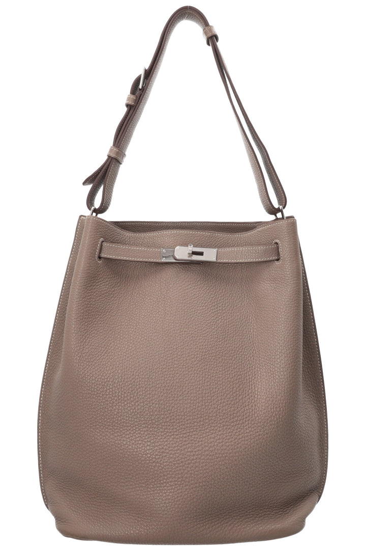 HERMÈS So Kelly 26 Clemence Etoupe