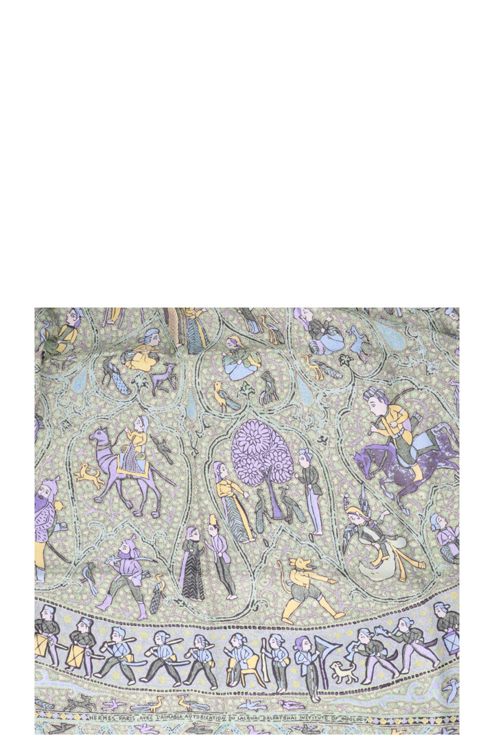 HERMÈS Summer Twill Lalbhai Giant 140 Carré Silk Violet