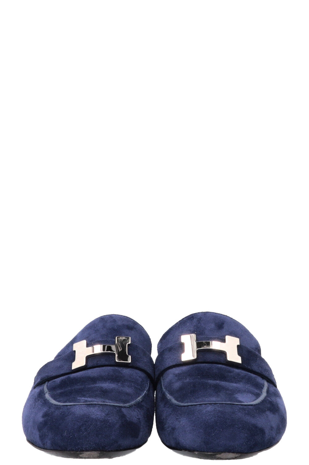 HERMÈS Trocadero Mules Suede Blue