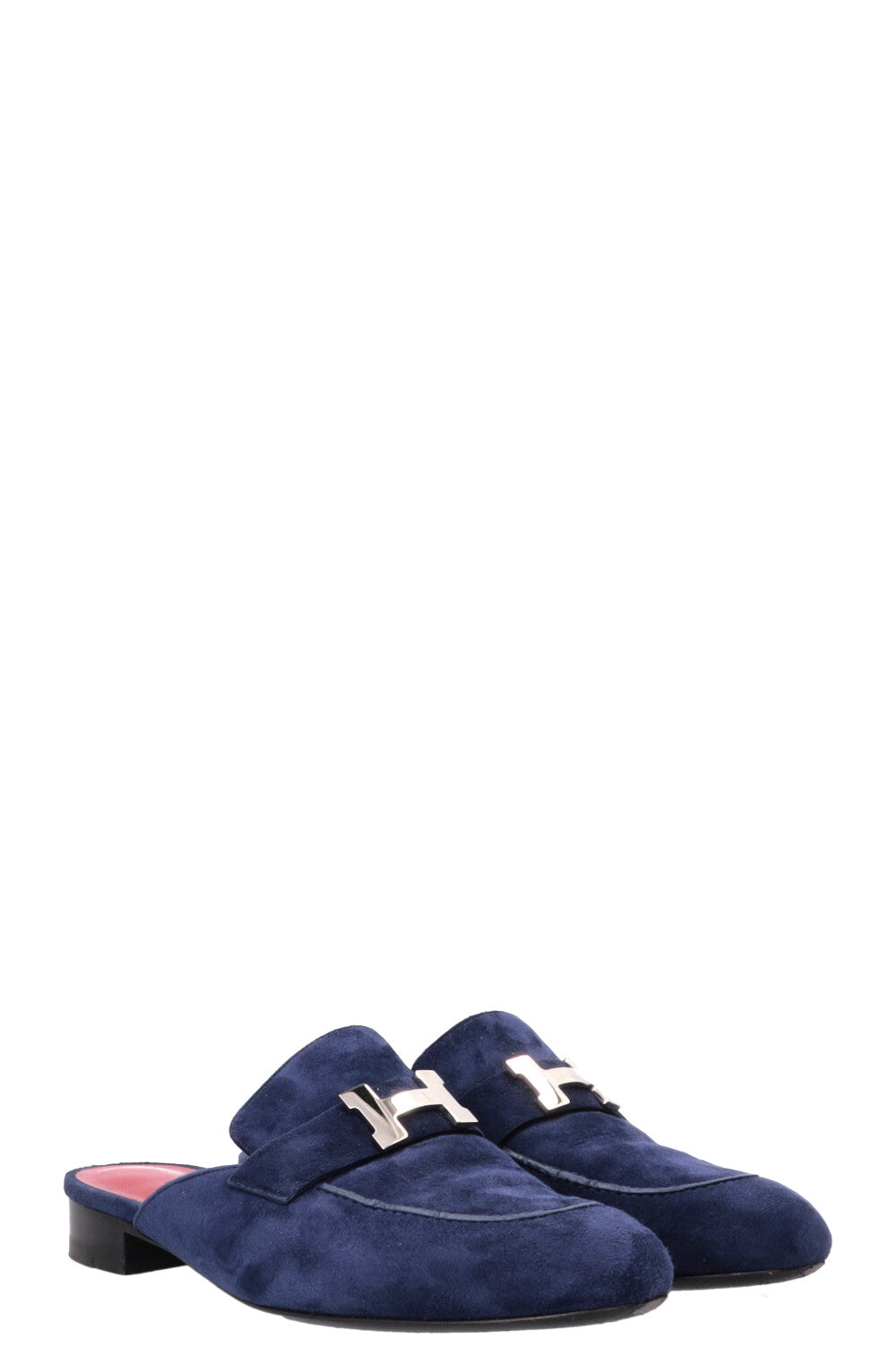 HERMÈS Trocadero Mules Suede Blue