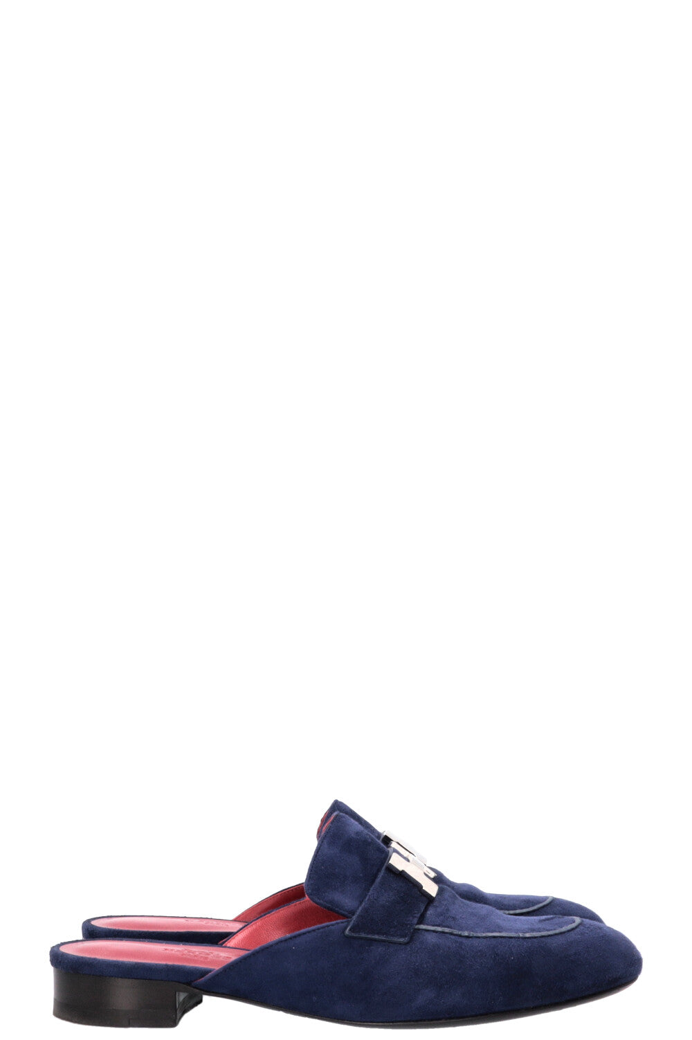 HERMÈS Trocadero Mules Suede Blue