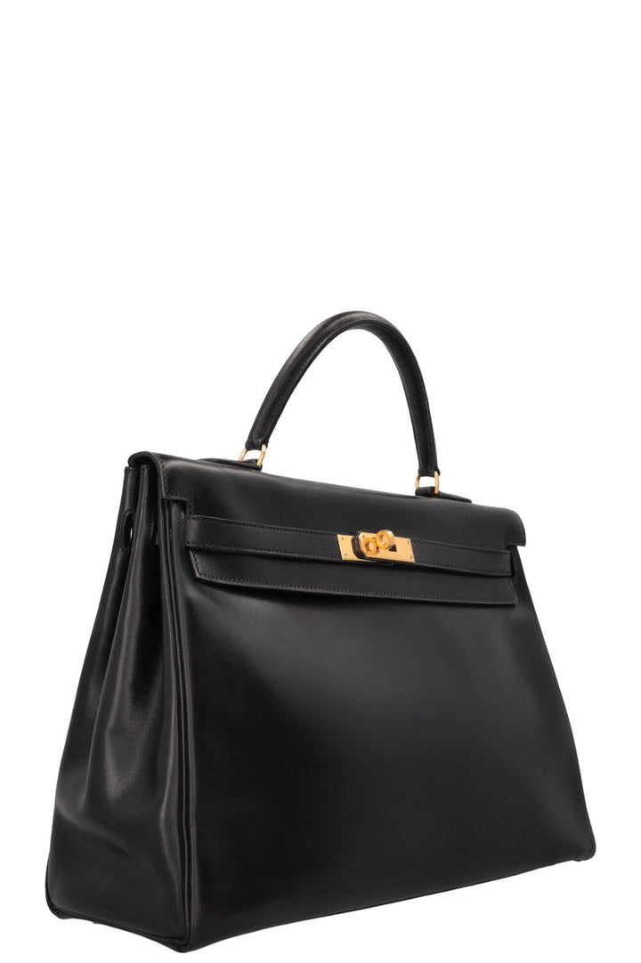 HERMÈS Vintage Kelly 32 Box Black