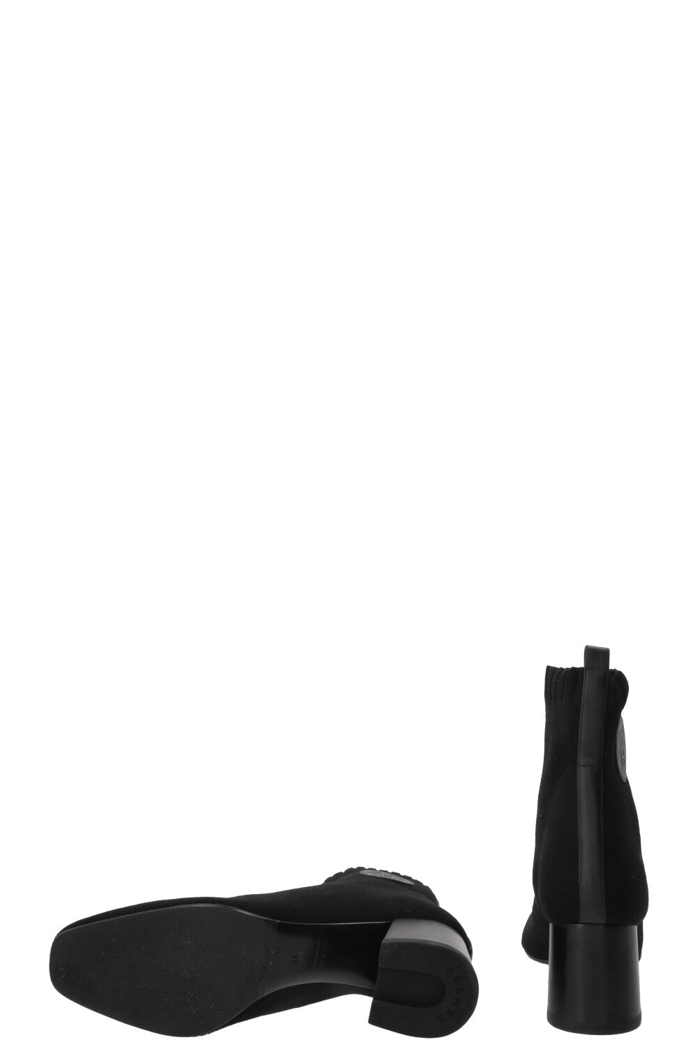 HERMÈS Volver 60 Sock Ankle Boots Canvas Black