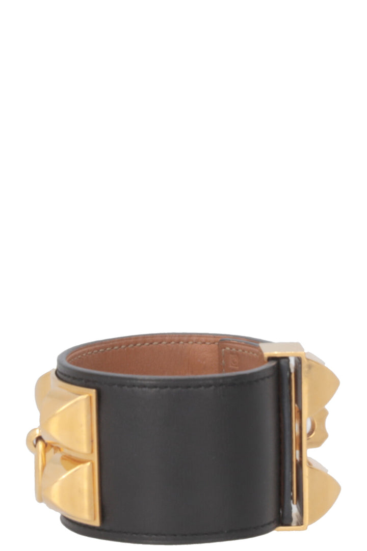 HERMÈS Collier de Chien Bracelet Black Gold