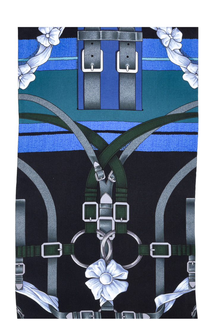 HERMÈS Grand Manège Maxi Twilly Blue